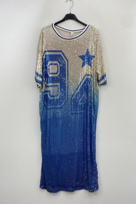 Robes longues Femme Bleu LOVIKA 23734-1 Efashion Paris