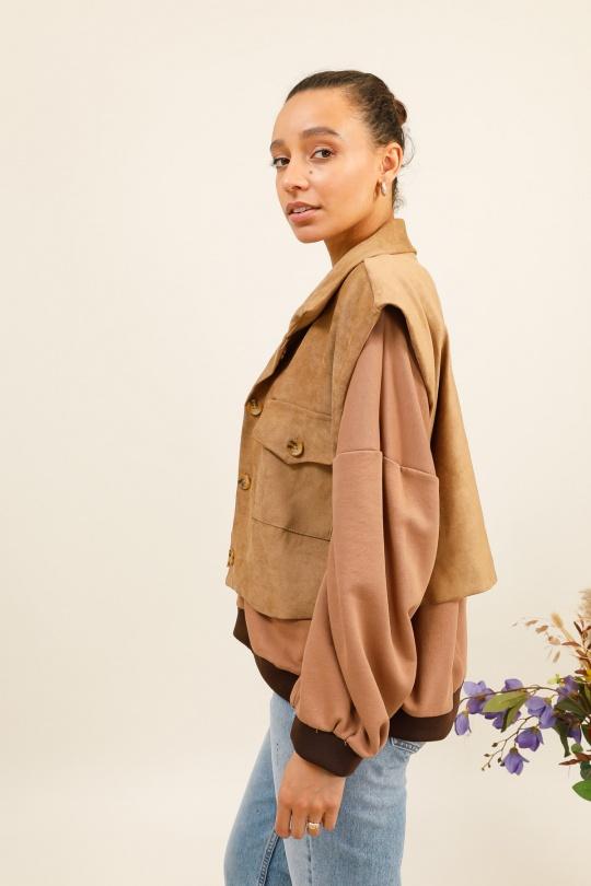 Gilets Femme Camel LOVIKA 50689 Efashion Paris