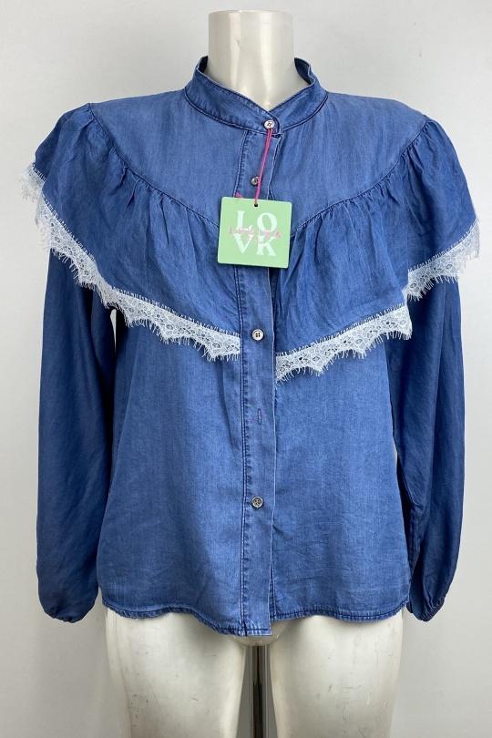 Chemises Femme Bleu foncé LOVIKA 31199. Efashion Paris