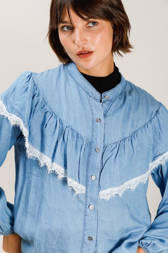 Chemises Femme Bleu LOVIKA 31199. Efashion Paris