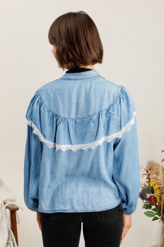 Chemises Femme Bleu LOVIKA 31199. Efashion Paris