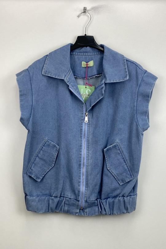Gilets Femme Bleu ciel LOVIKA 50358-1. Efashion Paris