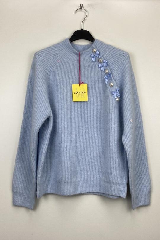 Pulls Femme Bleu LOVIKA 8459. Efashion Paris