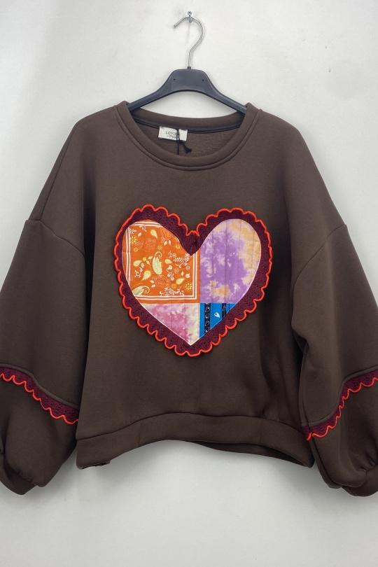 Felpa Donna Brown LOVIKA 010004 Efashion Paris