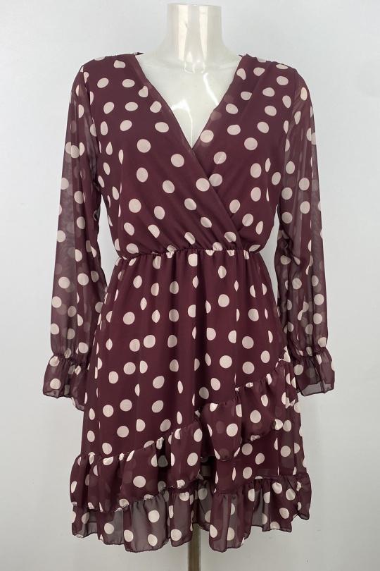 Robes courtes Femme Bordeaux LOVIKA 3115 Efashion Paris
