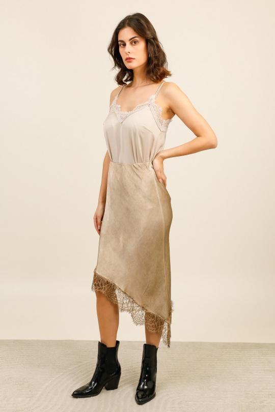 Jupes Femme Camel LOVIKA 6390 Efashion Paris