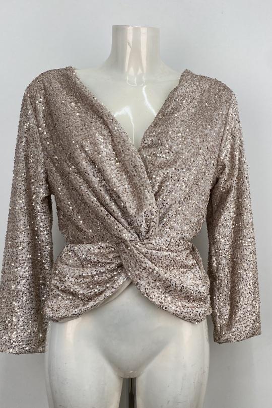 Top Donna Gold LOVIKA 91944 Efashion Paris