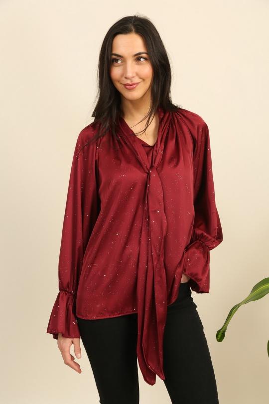 Blouses Femme Bordeaux LOVIKA 13235 Efashion Paris