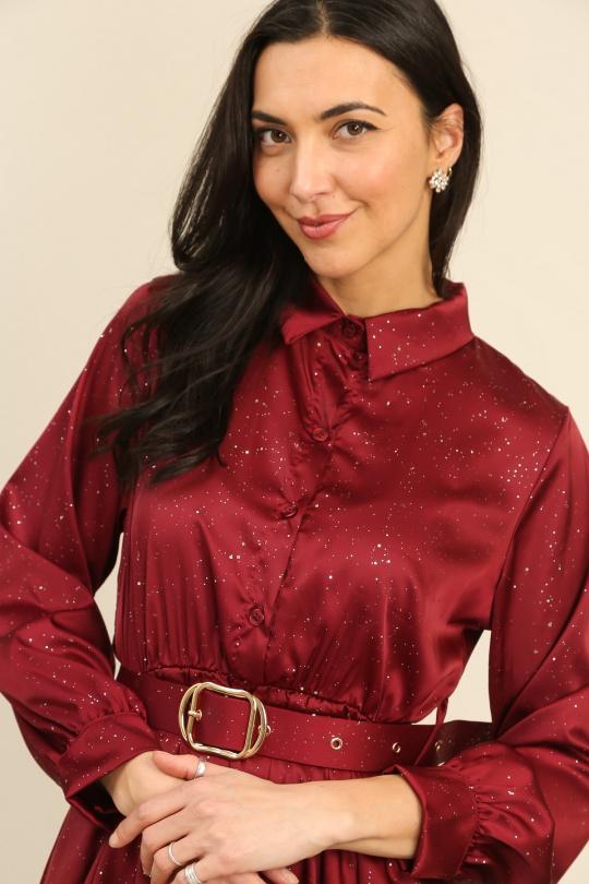 Robes courtes Femme Bordeaux LOVIKA 12983 Efashion Paris