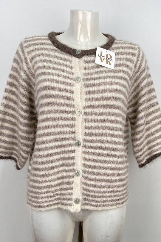 Cárdigans Mujer Beige LOVIKA 8262 Efashion Paris