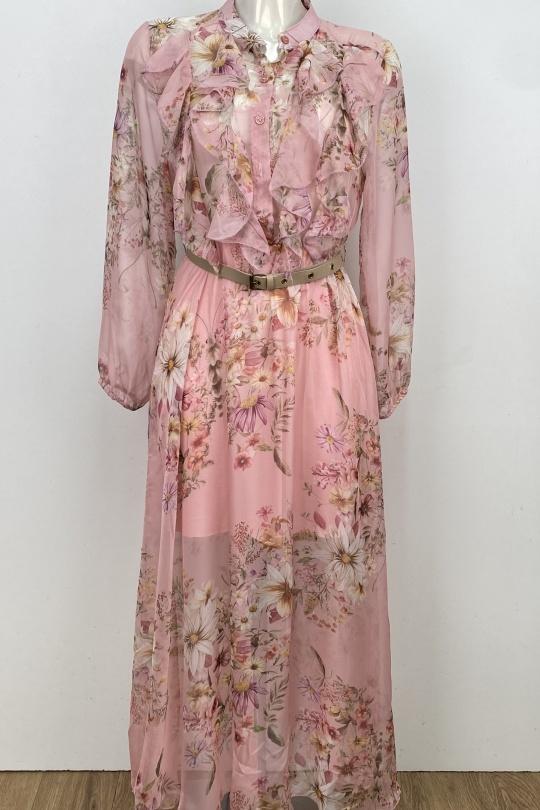 Robes longues Femme Rose LOVIKA 13833 Efashion Paris