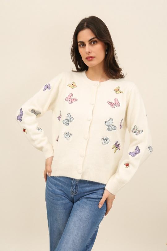 Cárdigans Mujer Beige LOVIKA W9559 Efashion Paris