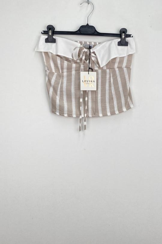 Tops Femme Kaki LOVIKA 12112 Efashion Paris