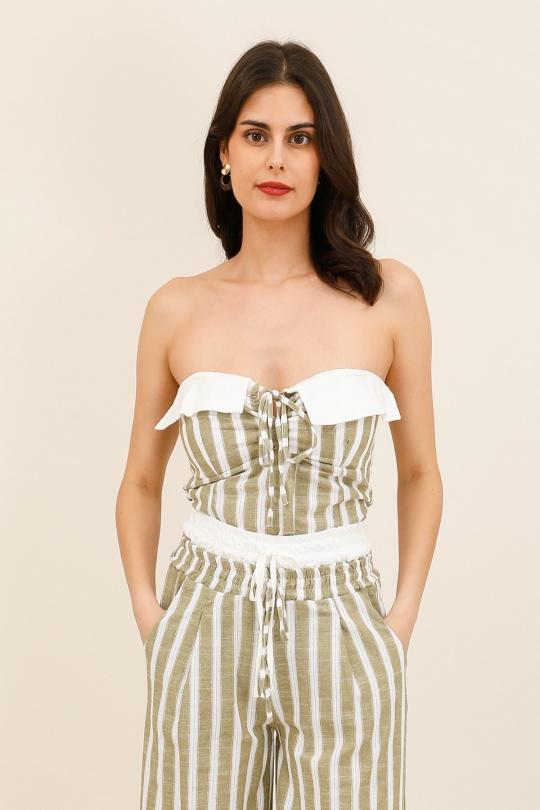 Tops Femme Kaki LOVIKA 12112 Efashion Paris