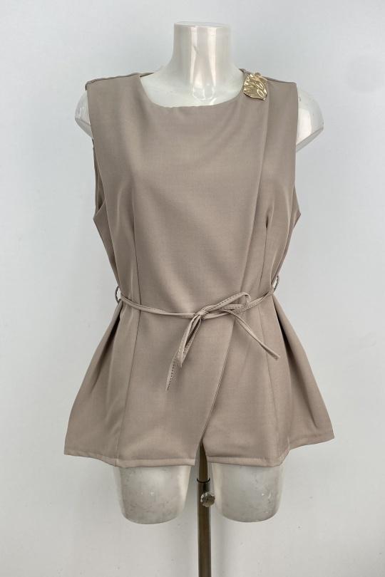 Tops Femme Taupe LOVIKA 25939 Efashion Paris