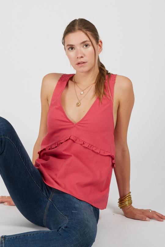 Camisetas sin mangas Mujer Pink Andy & Lucy ELLEN Efashion Paris