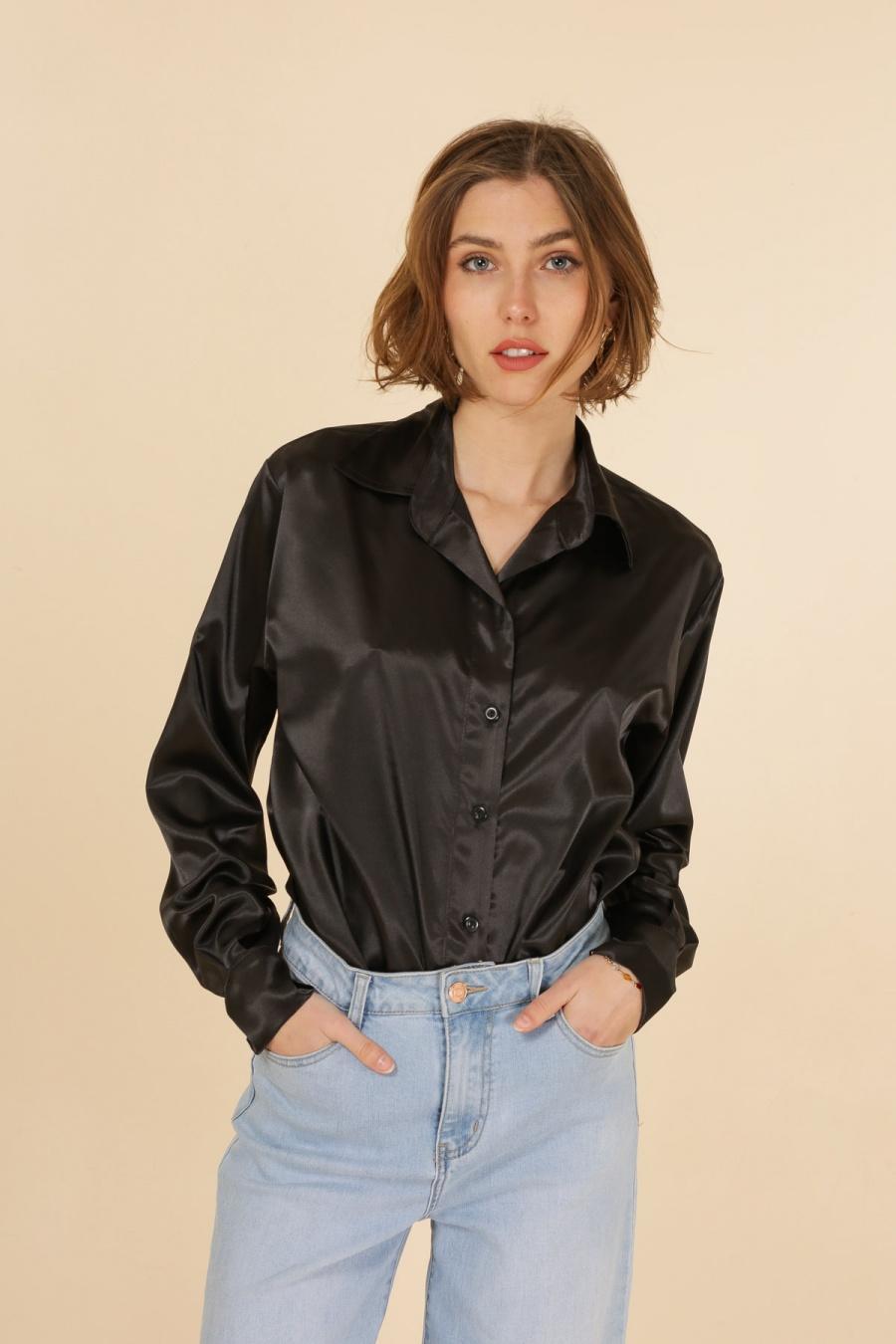 Chemises Femme Noir Mela Mode Paris 15049 #c Efashion Paris