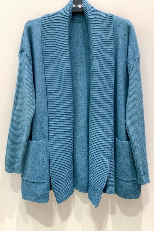 Gilets Femme Bleu canard Pretty Collection GILET-035- Efashion Paris