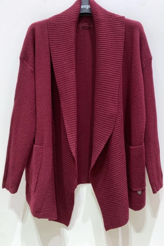 Gilets Femme Bordeaux Pretty Collection GILET-035- Efashion Paris