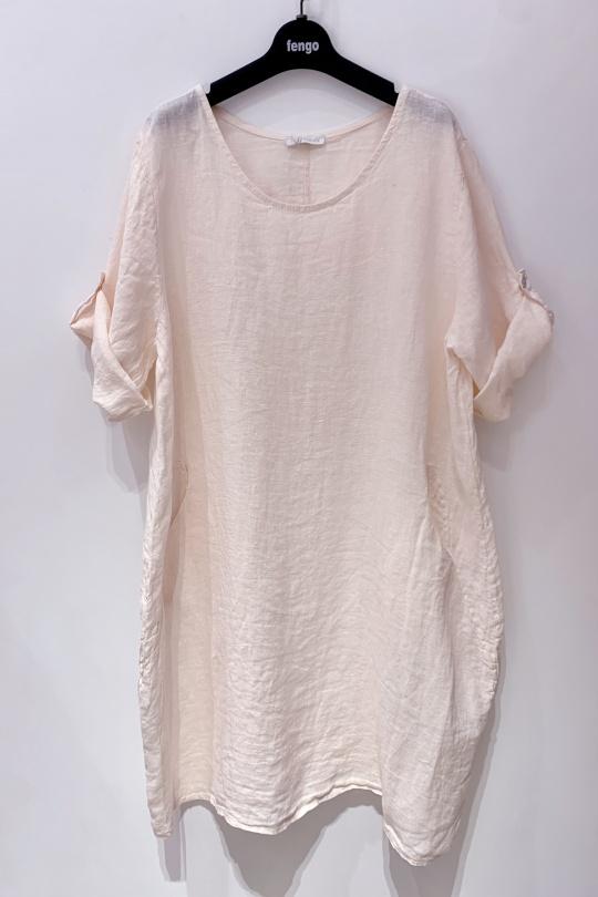 Vestidos a media pierna Mujer Light pink Pretty Collection ROBE-LIN-2P Efashion Paris