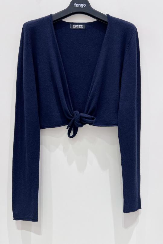 Gilets Femme Bleu marine Pretty Collection BOLÉRO Efashion Paris