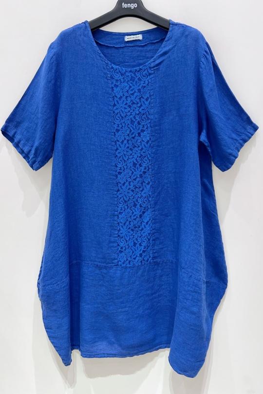 Abiti al polpaccio Donna Royale blue Pretty Collection ROBE-LIN-7807 Efashion Paris