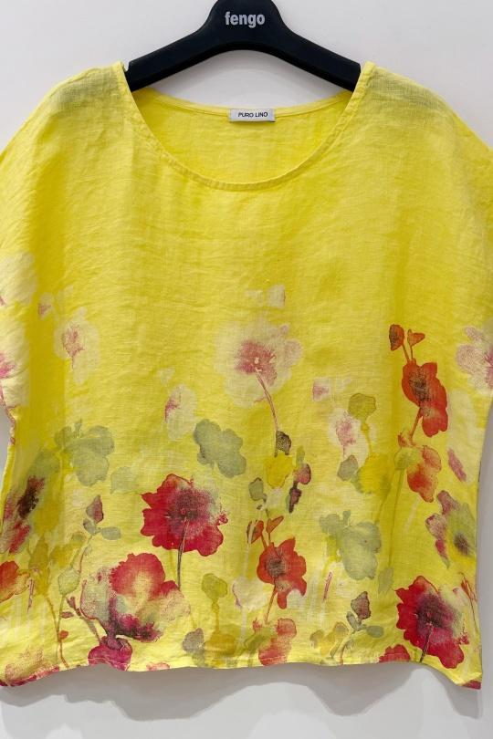 T-shirts Femme Jaune Citron Pretty Collection T-SHIRT-CAMILIAZ Efashion Paris