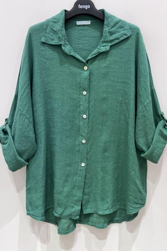 Chemises Femme Vert émeraude Pretty Collection CHEMISE-LIN-677 Efashion Paris