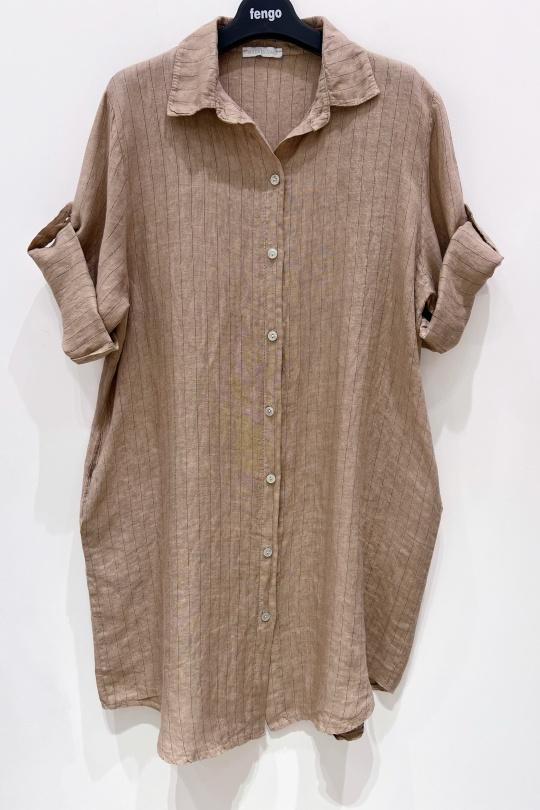 Chemises Femme Camel Pretty Collection CHEMISE-RAYÉE-LIN Efashion Paris