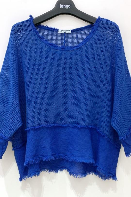 T-shirts Women Royale blue Pretty Collection TOP-LINCT Efashion Paris