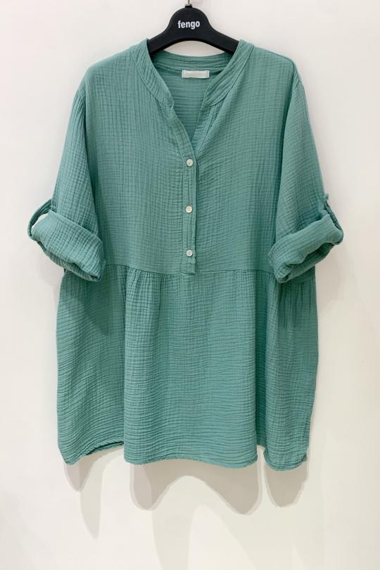 Blouses Femme Vert d eau Pretty Collection BLOUSE-GAZE-8790 Efashion Paris