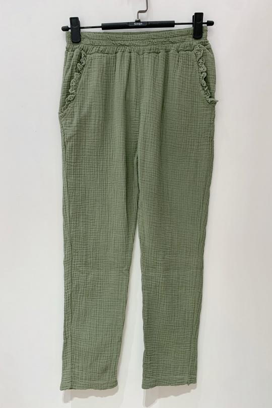 Pantalons Femme Kaki Pretty Collection PTL-GAZE-2914 Efashion Paris
