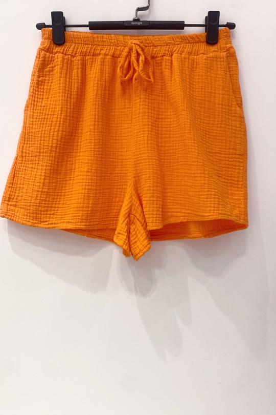 Shorts Femme Orange Pretty Collection SHORT-GAZE-COTON Efashion Paris