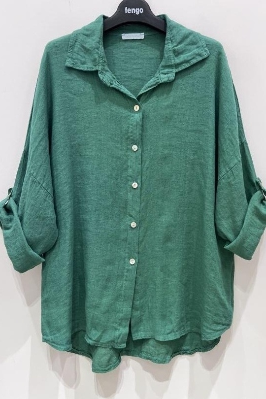 Chemises Femme Vert émeraude Pretty Collection CHEMISE-LIN-677 Efashion Paris