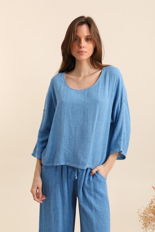 Blouses Femme Bleu royal Pretty Collection TOP-LC60 Efashion Paris
