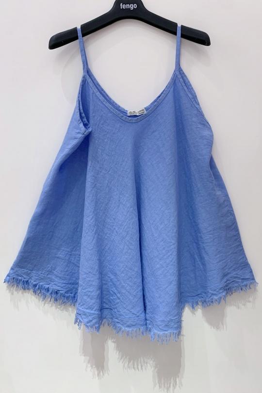 Débardeurs Femme Bleu azur Pretty Collection TOP-LIN-BRETELLES Efashion Paris