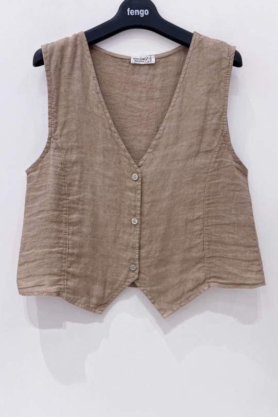 Cardigan Donna Camel Pretty Collection VESTON-LIN--UNI Efashion Paris