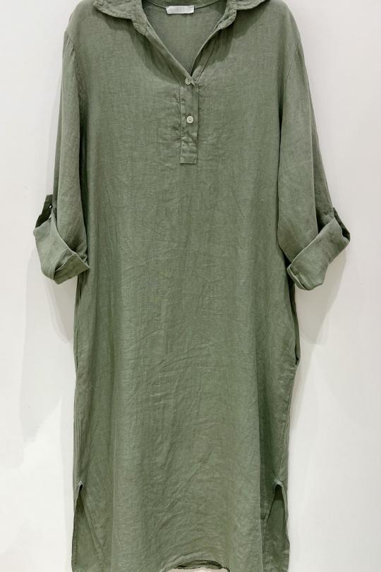 Abiti maxi Donna Khaki Pretty Collection ROBE-LIN-ISA Efashion Paris