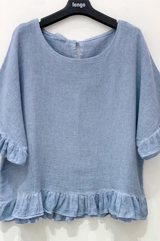 Blouses Femme Bleu jean Pretty Collection BLOUSE-LC-OLIVIA Efashion Paris