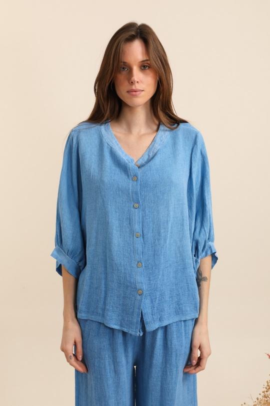 Shirts Women Royale blue Pretty Collection CHEMISE-LC821 Efashion Paris