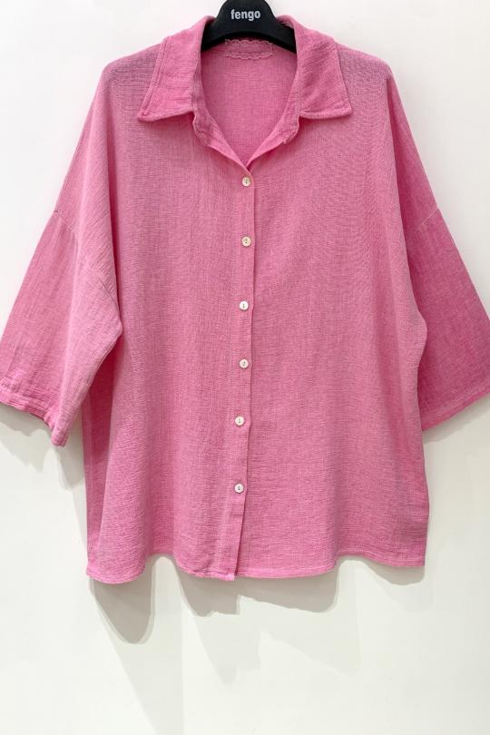 Shirts Women Fuchsia/Pink Pretty Collection CHEMISE-LC-LARGE Efashion Paris