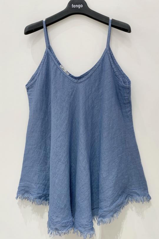 Débardeurs Femme Bleu jean Pretty Collection TOP-LIN-589 Efashion Paris