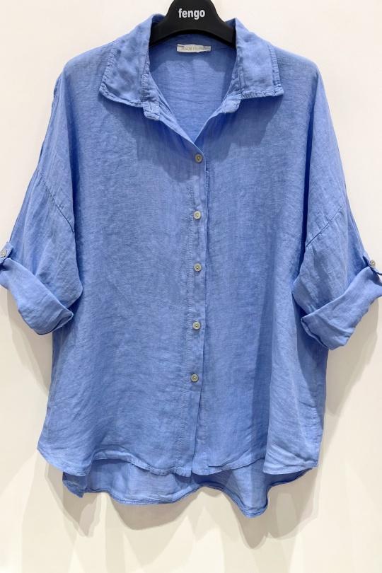 Chemises Femme Bleu azur Pretty Collection CHEMISE-LIN-677C Efashion Paris