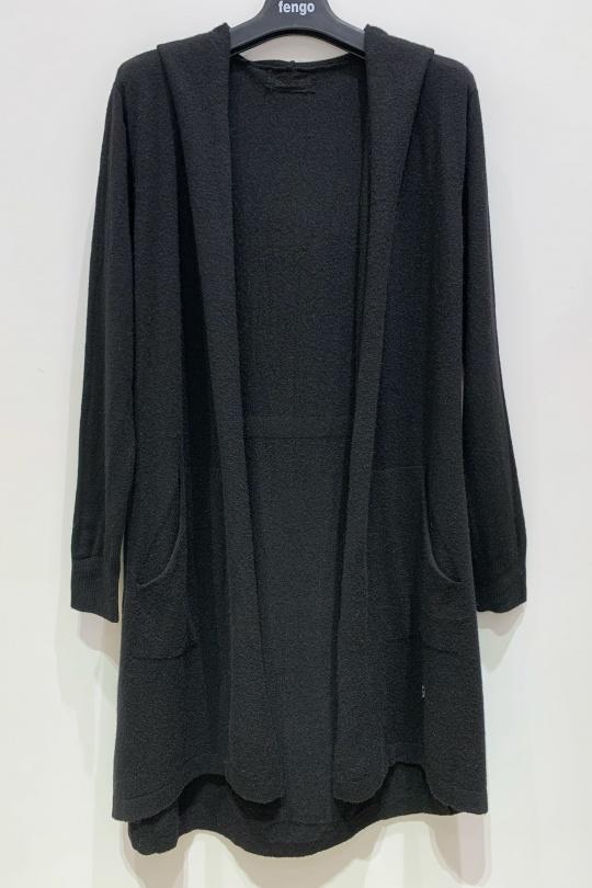 Gilets Femme Noir Pretty Collection GILET-FIN-CAPUCHE-109 Efashion Paris