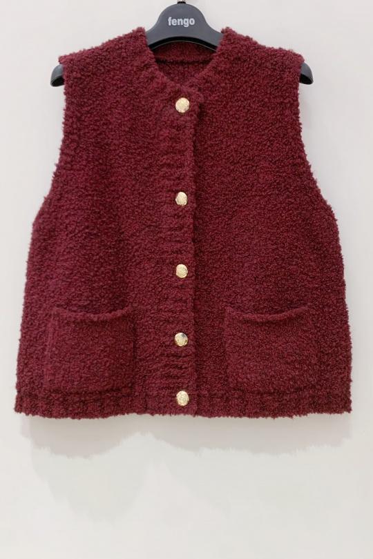 Cardigan Donna Burgundy Pretty Collection 256WAM-311 Efashion Paris