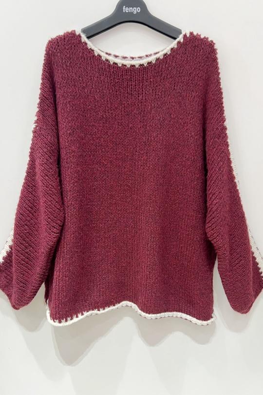 Pulls Femme Bordeaux Pretty Collection PULL-539 Efashion Paris