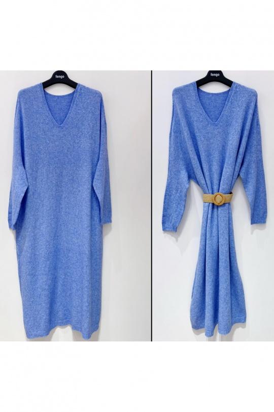 Abiti maxi Donna Sky blue Pretty Collection ROBE-3D-25W515 Efashion Paris