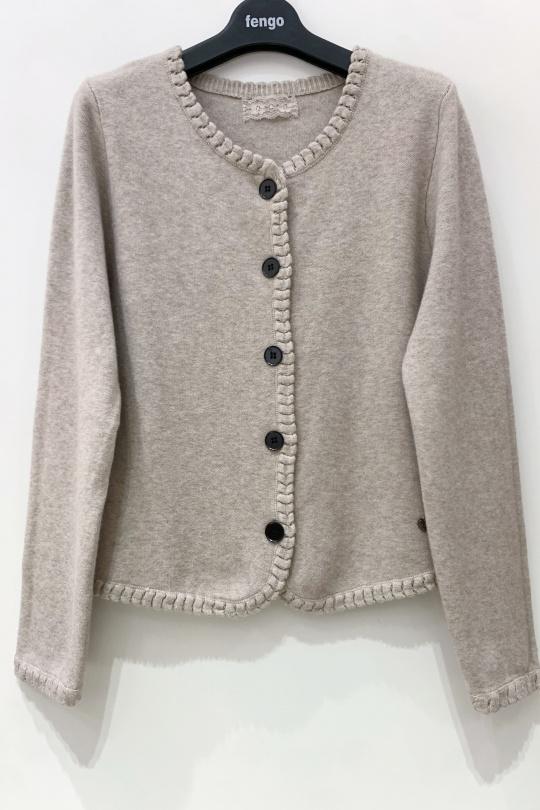 Gilets Femme Beige Pretty Collection GILET-25W059 Efashion Paris