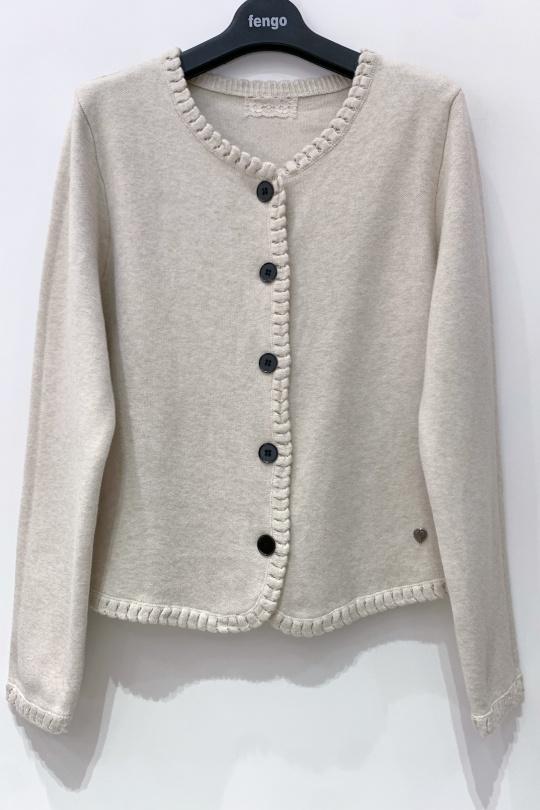 Gilets Femme Beige Pretty Collection GILET-25W059 Efashion Paris