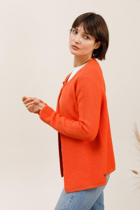 Gilets Femme Orange Pretty Collection GILET-8717LUREX Efashion Paris